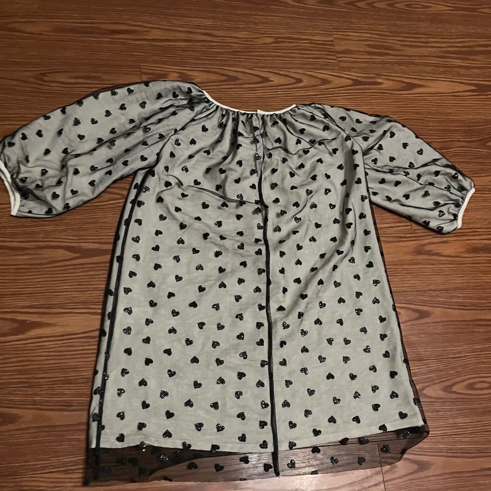 señorita Lemoniez Mesh Heart 8 Black and White Patterned Dress Size 8